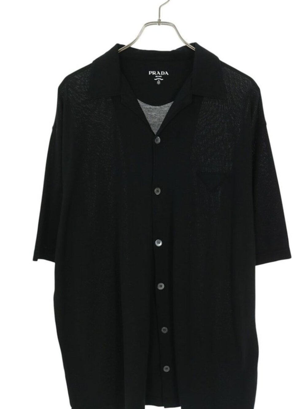Prada 16 JM Triangle Patch Short Sleeve Polo Shirt XL